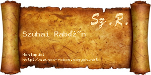 Szuhai Rabán névjegykártya